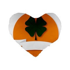 St Patricks Day Ireland Clover Standard 16  Premium Heart Shape Cushions