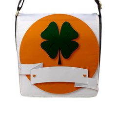 St Patricks Day Ireland Clover Flap Messenger Bag (l)  by Nexatart