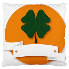 St Patricks Day Ireland Clover Large Flano Cushion Case (two Sides) by Nexatart