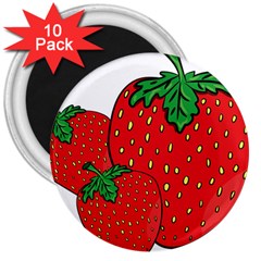 Strawberry Holidays Fragaria Vesca 3  Magnets (10 Pack)  by Nexatart