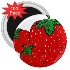 Strawberry Holidays Fragaria Vesca 3  Magnets (100 Pack) by Nexatart