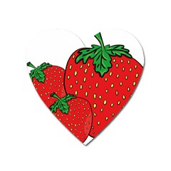 Strawberry Holidays Fragaria Vesca Heart Magnet by Nexatart