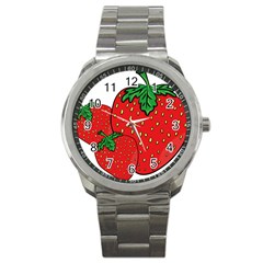 Strawberry Holidays Fragaria Vesca Sport Metal Watch by Nexatart