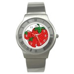 Strawberry Holidays Fragaria Vesca Stainless Steel Watch Front