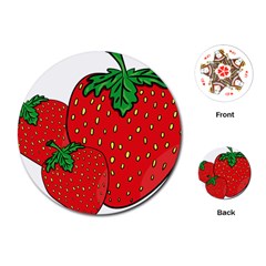 Strawberry Holidays Fragaria Vesca Playing Cards (round)  by Nexatart