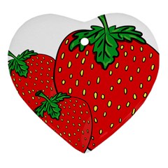 Strawberry Holidays Fragaria Vesca Heart Ornament (two Sides) by Nexatart