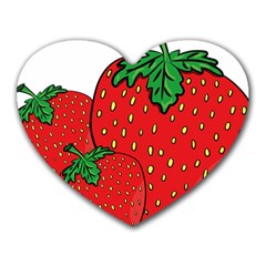 Strawberry Holidays Fragaria Vesca Heart Mousepads by Nexatart