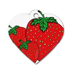 Strawberry Holidays Fragaria Vesca Dog Tag Heart (one Side) by Nexatart