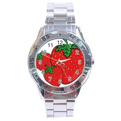 Strawberry Holidays Fragaria Vesca Stainless Steel Analogue Watch by Nexatart