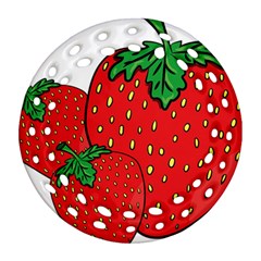 Strawberry Holidays Fragaria Vesca Round Filigree Ornament (two Sides) by Nexatart