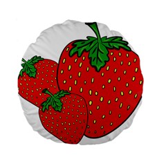 Strawberry Holidays Fragaria Vesca Standard 15  Premium Flano Round Cushions by Nexatart