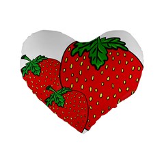 Strawberry Holidays Fragaria Vesca Standard 16  Premium Flano Heart Shape Cushions by Nexatart