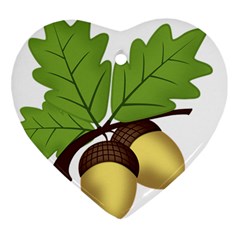 Acorn Hazelnuts Nature Forest Ornament (heart) by Nexatart