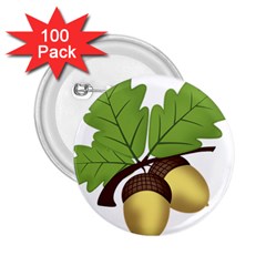 Acorn Hazelnuts Nature Forest 2 25  Buttons (100 Pack)  by Nexatart