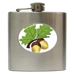 Acorn Hazelnuts Nature Forest Hip Flask (6 Oz)