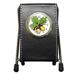 Acorn Hazelnuts Nature Forest Pen Holder Desk Clocks by Nexatart