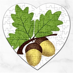 Acorn Hazelnuts Nature Forest Jigsaw Puzzle (heart) by Nexatart