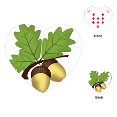 Acorn Hazelnuts Nature Forest Playing Cards (heart)  by Nexatart