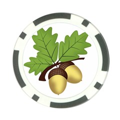 Acorn Hazelnuts Nature Forest Poker Chip Card Guard by Nexatart