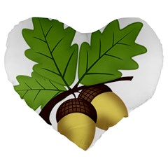 Acorn Hazelnuts Nature Forest Large 19  Premium Heart Shape Cushions by Nexatart