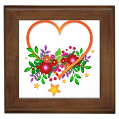 Heart Flowers Sign Framed Tiles by Nexatart