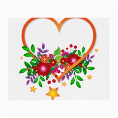 Heart Flowers Sign Small Glasses Cloth by Nexatart