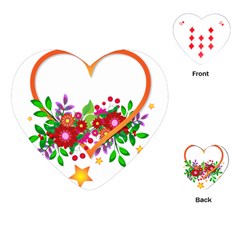 Heart Flowers Sign Playing Cards (heart)  by Nexatart