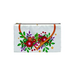 Heart Flowers Sign Cosmetic Bag (small)  by Nexatart