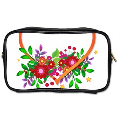 Heart Flowers Sign Toiletries Bags 2-side by Nexatart