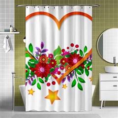 Heart Flowers Sign Shower Curtain 48  X 72  (small)  by Nexatart