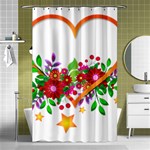 Heart Flowers Sign Shower Curtain 48  x 72  (Small)  Curtain(48  X 72 ) - 42.18 x64.8  Curtain(48  X 72 )