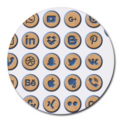 Social Media Icon Icons Social Round Mousepads by Nexatart