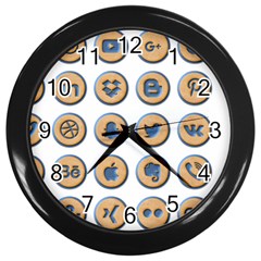 Social Media Icon Icons Social Wall Clocks (black) by Nexatart