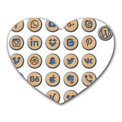 Social Media Icon Icons Social Heart Mousepads by Nexatart