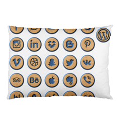 Social Media Icon Icons Social Pillow Case by Nexatart