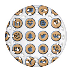 Social Media Icon Icons Social Round Filigree Ornament (two Sides) by Nexatart