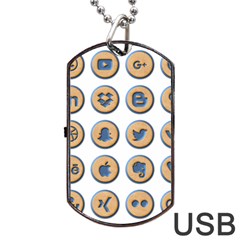 Social Media Icon Icons Social Dog Tag Usb Flash (one Side) by Nexatart