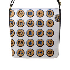 Social Media Icon Icons Social Flap Messenger Bag (l)  by Nexatart