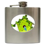 Bluebird Bird Birdhouse Avian Hip Flask (6 oz) Front