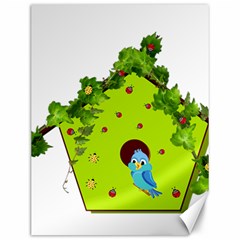 Bluebird Bird Birdhouse Avian Canvas 12  X 16   by Nexatart