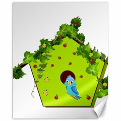 Bluebird Bird Birdhouse Avian Canvas 16  X 20  