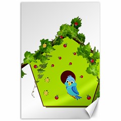 Bluebird Bird Birdhouse Avian Canvas 20  X 30   by Nexatart