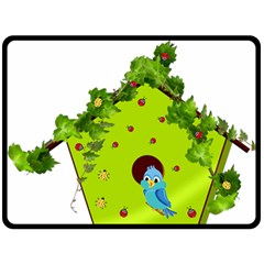 Bluebird Bird Birdhouse Avian Fleece Blanket (large)  by Nexatart