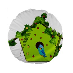 Bluebird Bird Birdhouse Avian Standard 15  Premium Round Cushions by Nexatart