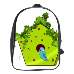 Bluebird Bird Birdhouse Avian School Bags (xl)  by Nexatart