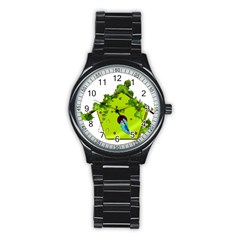 Bluebird Bird Birdhouse Avian Stainless Steel Round Watch by Nexatart