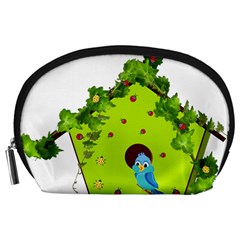 Bluebird Bird Birdhouse Avian Accessory Pouches (large)  by Nexatart