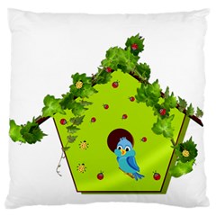 Bluebird Bird Birdhouse Avian Standard Flano Cushion Case (two Sides) by Nexatart