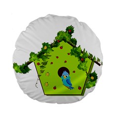 Bluebird Bird Birdhouse Avian Standard 15  Premium Flano Round Cushions by Nexatart