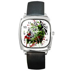 Do It Sport Crossfit Fitness Square Metal Watch by Nexatart